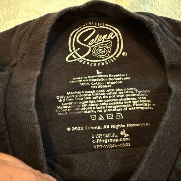 Selena Black Graphic Men's T-Shirt Large Como La Flor - Picture 2 of 5